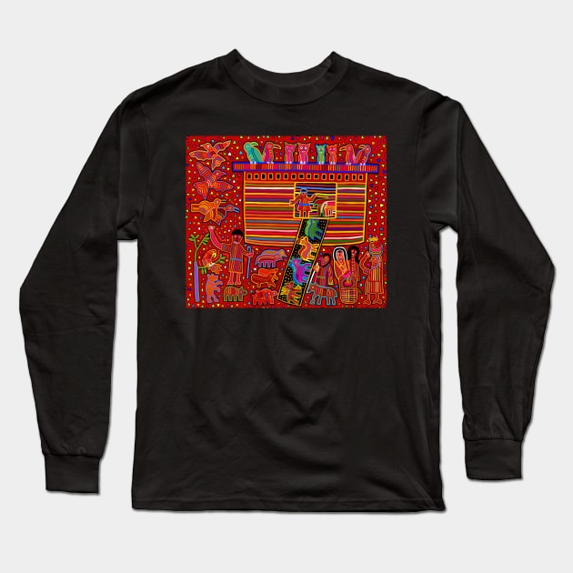 Noah's Predicament - Kuna Indian Ark Long Sleeve T-Shirt by Esprit-Mystique